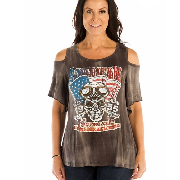Liberty Wear Cold Shoulder Sturgis  biker - Picture 1 of 3